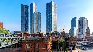 🇬🇧 Manchester by Drone | Manchester Skyline | City Centre Aerial Footage | England, UK | 4K video