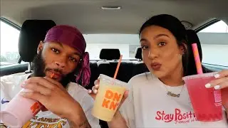 TRYING THE NEW ICED TEA FREEZE & STRAWBERRY POPPING BUBBLES DRINK FROM BASKIN ROBINS/ DUNKIN DONUTS!