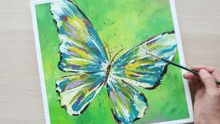 Easy acrylic painting / Butterfly / Painting for beginners step by step