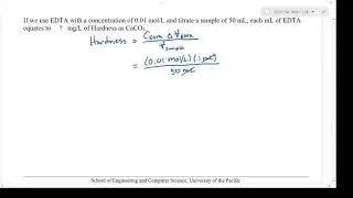Water hardness for each mL EDTA added in a titration