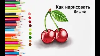 Как нарисовать вишню пошаговый урок  плюс цветовая палитра.