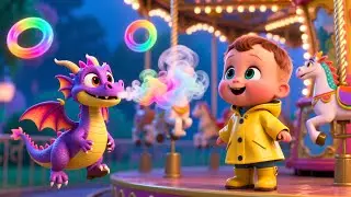 Merry Go Round With Baby 🎠🎵 Fun Adventure Song for Kids | Learn Numbers, Colors, ABCs
