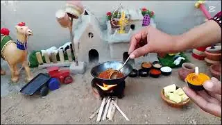 new style Tinday ka salan||vegetarian recipe||misalydar tinda recipe||miniature village style
