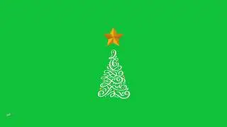 Merry Christmas Tree with Star Vector Animation | Green Screen