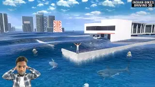 FRANKLIN SURVIVING IN TSUNAMI 🌊 IN INDIAN BIKE DRIVING 3D #gta5 #gaming #viralvideo