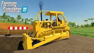 CAT D7 BULLDOZER Pushes Dirt Into A Hole - Farming Simulator 22