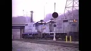 CSX Geeps around Queensgate Yard Cincinnati, OH 1990