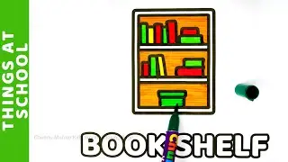 Bookshelf Coloring for Kids | Learn School Items | Fun Drawing for Preschoolers