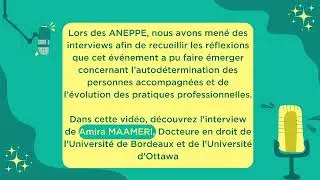 ANEPPE : Amira Maameri - L&rsquo;enfant, sujet de droits : autod&eacute;termination et participation