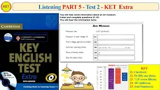 KET Extra &mdash; Аудирование, часть 5 &mdash; Тест 2 (Транскрипт + ключ)