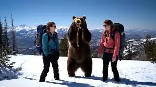Unexpected Mountain Jam! 🐻🎺 Bear Plays Trumpet for Hikers!