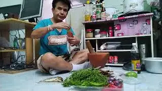 #ตำแจ่วบักกอกกับปิ้งปลาทู #มะเขือม่วง #ถั่วพลู #ผักสะเดาตามฤดูกาล
