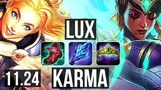 LUX & Cait vs KARMA & Ez (SUP) | Rank 2 Lux, 10/3/18, Godlike | BR Challenger | 11.24