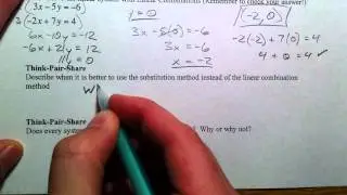 Solving Systems with Linear Combinations (Elimination)