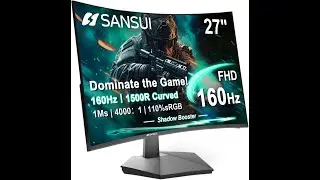 Обзор изогнутого 27-дюймового монитора SANSUI с разрешением Full HD | Плавный игровой процесс на ...