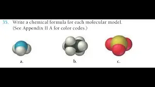 Write a chemical formula for each molecular model. (See Appendix II A for color codes.)