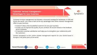 Customer reviews management services company - SynapseCo