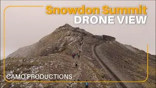 Drone View: The Queue for the Top of Wales &ndash; Snowdon Summit