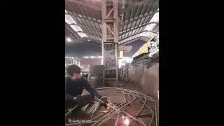 Ronael Lea&ntilde;o .. cutting reject rebars.  (October 21, 2023)