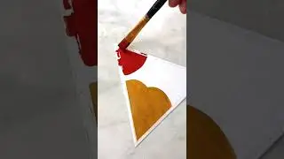 Minimalist Leaf Art|Modern Abstract Painting on Triangle #menorahcreatif #menorahsketchbook#ytshorts