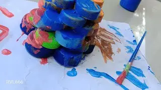 English task | Making abstract art from bottle caps