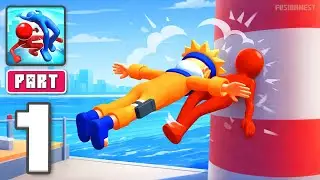Human Ragdoll Shooter - Gameplay Walkthrough Part 1 - Physics Shots Go Crazy (iOS, Android)