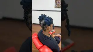 I want to be a loc petal 🧘🏽&zwj;♀️#locs #locstyles #dreadstyles #bluehair #locpetals #barrelroll #updo