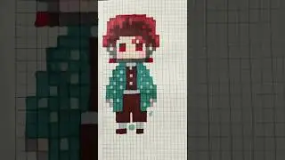 Tanjiro Demon slayer #art #drawing #pixel #pixelart #anime #fypシ゚viral #demonslayer #viral #onepiece