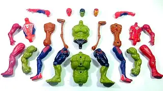 ASSEMBLE SUPERHERO TOYS.. HULK SMASH vs SIREN HEAD vs SPIDERMAN MILES MORALES vs IRONMAN.. 