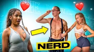NERD Pulls Off Six-Pack Prank and Turns Gym Into a Love Story | Pretended be a CLEANER in a GYM