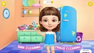 Sweet baby girl clean up games for kids,cleaning the whole house and make over games