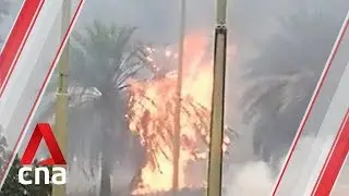 Open grass patch at Jurong Town Hall Road catches fire