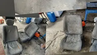 Cleaning the Cars interior.Washing the seats and mats 