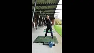 5 iron FO view. Moe Norman setup for single plane swing.