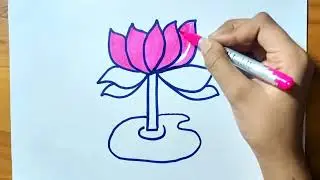 Lotus drawing Joyful Stylish Drawing #howtodraw #shortvideo #shorts #youtubeshorts