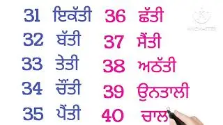 Counting 31 to 50 in Punjabi #31 ਤੋਂ 50 ਤਕ ਗਿਣਤੀ #31 to 50 counting in Punjabi 