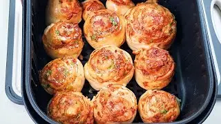 Chicken Cheese Pizza Rolls in Airfryer by FoodBook
