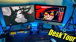 Quick Work From Home Desk Tour! // FEZIBO Adjustable Standing Desk & G-Cord Mechanical Keyboard