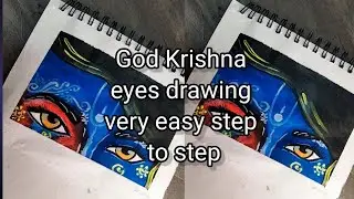 God Krishna eye drawing very easy step.to steps #carftideas #video #bookmark