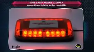 WOLO Sure Safe Mini LED Lightbar - Amber, 24 LEDs, 10 1/2in.L, Model# 3720M-A
