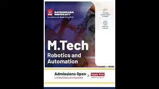 Admissions Open in MTech Robotics & Automation