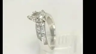 Natural 1.11CT Pear Brilliant Diamond Engagement Ring 1.91CTW Platinum Size 7 - 34474