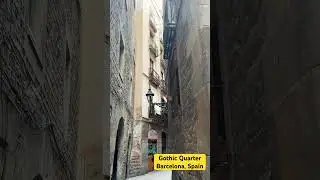 Gothic Quarter in Barcelona, Spain. Narrow streets