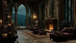 Dark Gothic Castle Rain Storm Ambience | Rain & Thunder Sounds | Reading, Study, Focus & Relaxation