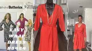 Easy DIY Wrap Dress Using Butterick 5454 | Pattern Review Butterick 5454