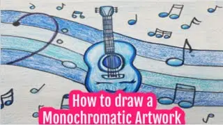 How to draw a Music Inspired Artwork in Monochromatic Colors