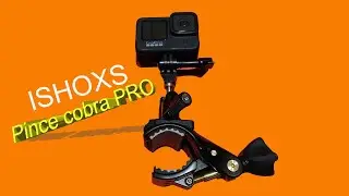 PINCE COBRA ISHOXS PRO AVEC ROTULE 360 : Support VTT, Moto, auto ... pour gopro et cam&eacute;ras d'action