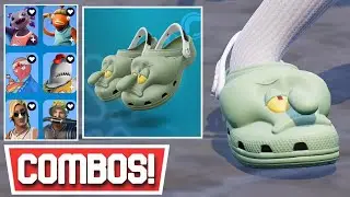 *NEW* BEST CROCS CLASSIC CLOG SPONGEBOB 'SQUIDWARD' KICKS COMBOS! | Fortnite
