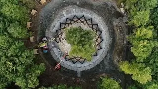 Watch construction footage of EFFEKT's spiralling observation tower in Denmark