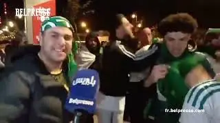 Les supporters algériens en liesse devant le stade Moulay Hassan après la victoire contre le Congo